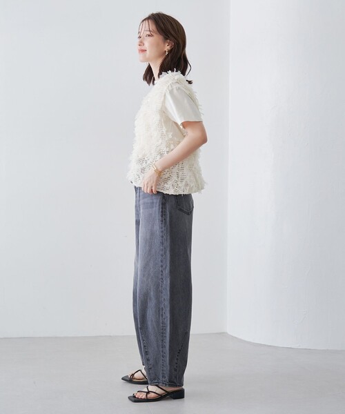 coen（コーエン）の「リボンチュール 2wayベスト（ベスト・レディース・ブラック/オフホワイト・FREE）」の7枚目の写真