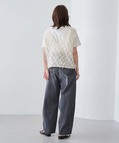 coen（コーエン）の「リボンチュール 2wayベスト（ベスト・レディース・ブラック/オフホワイト・FREE）」の8枚目の写真