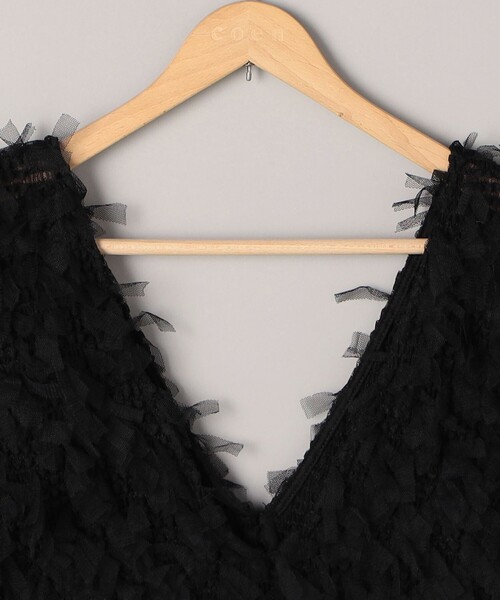 coen（コーエン）の「リボンチュール 2wayベスト（ベスト・レディース・ブラック/オフホワイト・FREE）」の22枚目の写真