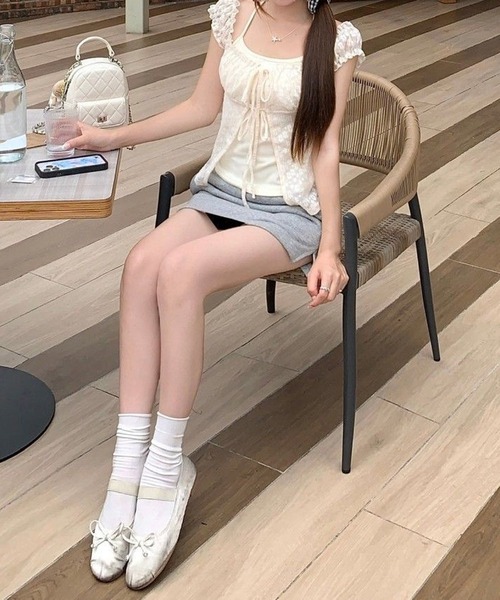 Chiina(チーナ)の「Chiina / キャミソールSet パフスリーブ レースブラウス ビスチェ(シャツ/ブラウス・レディース・ホワイト/アイボリー/ブルー・FREE)」の5枚目の写真