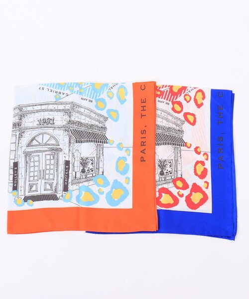 NOLLEY’S(ノーリーズ)の「シルクプリントスカーフ66(ストール/ショール・レディース・ブルー系その他/オレンジ系その他・FREE)」の4枚目の写真