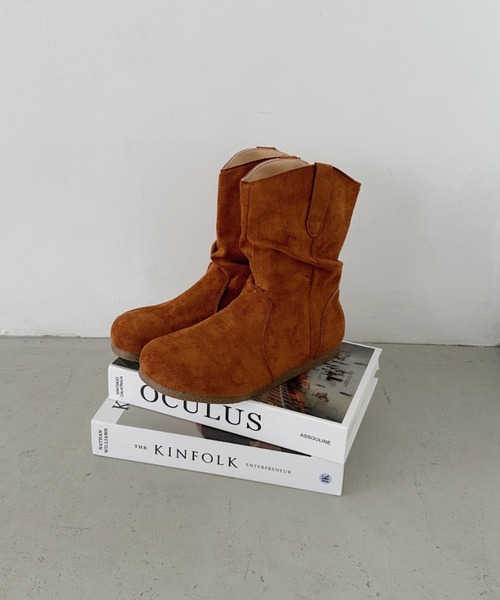 CLEA（クレア）の「フェイクスウェードショートブーツ（ブーツ・レディース・キャメル/ベージュ・23.5cm/24.5cm）」の20枚目の写真