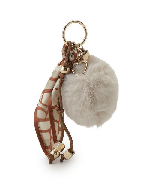 FRAY I.D（フレイアイディー）の「ファー&スカーフチャーム（キーケース/キーアクセサリー・レディース・イエロー/ベージュ/ラベンダー/ブラウン・F）」の8枚目の写真