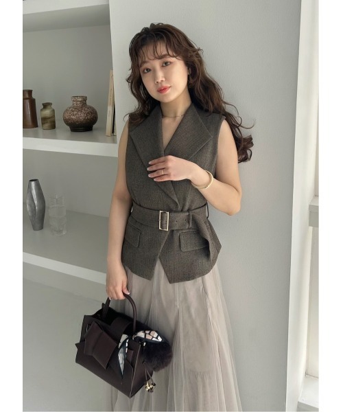 FRAY I.D（フレイアイディー）の「ファー&スカーフチャーム（キーケース/キーアクセサリー・レディース・イエロー/ベージュ/ラベンダー/ブラウン・F）」の7枚目の写真