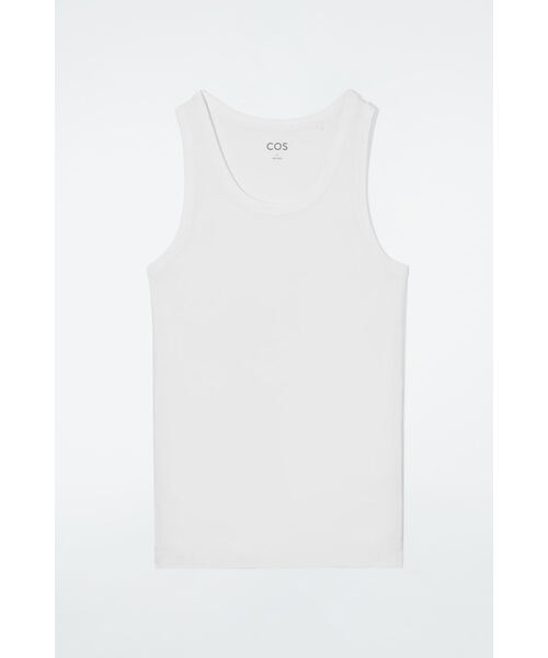 COS（コス）の「リブ編みタンクトップ（タンクトップ・レディース・ホワイト/ホワイト系その他/レッド系その他/モスグリーン/ベージュ・S/M/L/XS）」の16枚目の写真