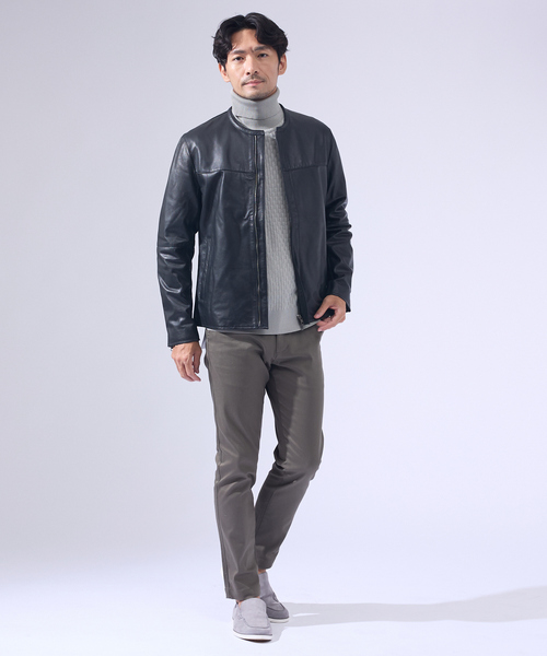 ABAHOUSE GRAY（アバハウスグレイ）の「【ハイストレッチ】ブロックチェック ジャガード タートルネック ニット（ニット/セーター・メンズ・グレイッシュベージュ/モカ/ネイビー/ブラック/ホワイト・46/48/50）」の18枚目の写真