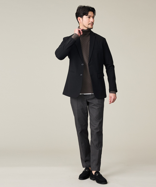 ABAHOUSE GRAY（アバハウスグレイ）の「【ハイストレッチ】ブロックチェック ジャガード タートルネック ニット（ニット/セーター・メンズ・グレイッシュベージュ/モカ/ネイビー/ブラック/ホワイト・46/48/50）」の14枚目の写真