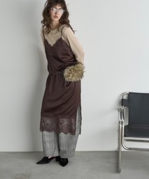 THE YOn | レース切替サテンキャミワンピース(ワンピース)