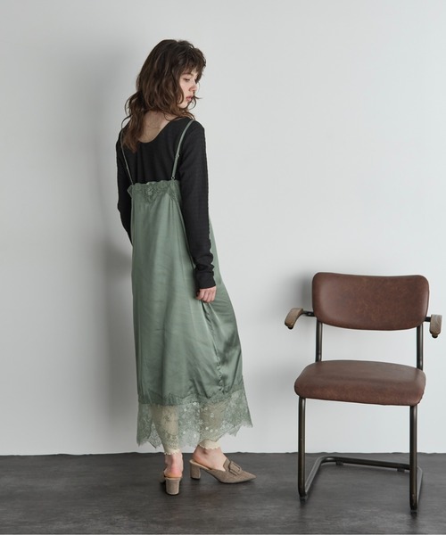 ワンピース kameleon*size90 レース切替サテンキャミワンピース（ワンピース）｜THE YOn（ザヨン