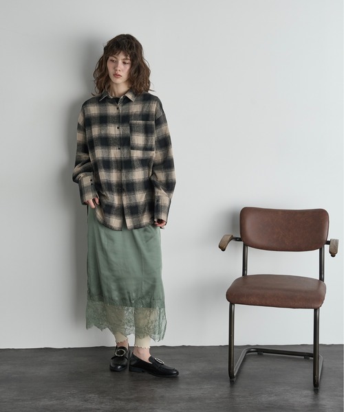 レース切替サテンキャミワンピース（ワンピース）｜THE YOn（ザヨン