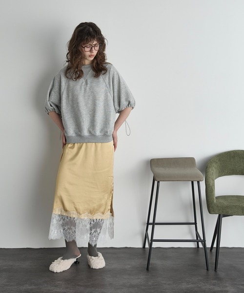 レース切替サテンキャミワンピース（ワンピース）｜THE YOn（ザヨン