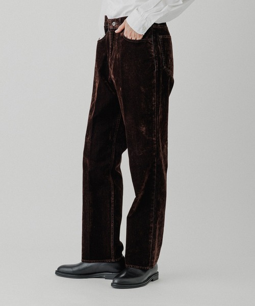 ADAM ET ROPE'（アダムエロペ）の「【ISKO】フロッキーデニム ストレートスラックス / ADAM ET ROPE' JEANS -IMAG-（デニムパンツ・メンズ・ブラウン系その他/ブラック系その他・M/L）」の3枚目の写真