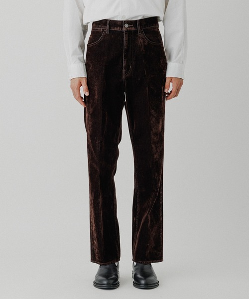 ADAM ET ROPE'（アダムエロペ）の「【ISKO】フロッキーデニム ストレートスラックス / ADAM ET ROPE' JEANS -IMAG-（デニムパンツ・メンズ・ブラウン系その他/ブラック系その他・M/L）」の5枚目の写真