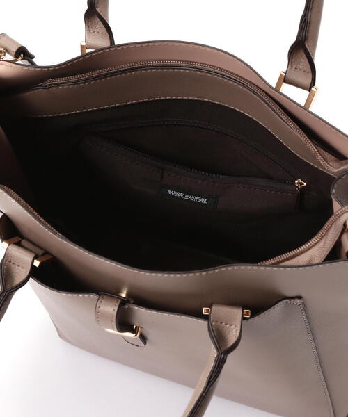 NATURAL BEAUTY BASIC（ナチュラルビューティーベーシック）の「◇バーティカルアーバン2wayトートバッグ（トートバッグ・レディース・ブラック/ベージュ・ﾌﾘ-）」の13枚目の写真