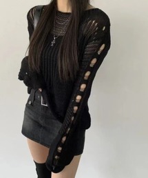 yuue' ( wear ) | 透かし編みダメージルーズニットトップス(ニット/セーター)
