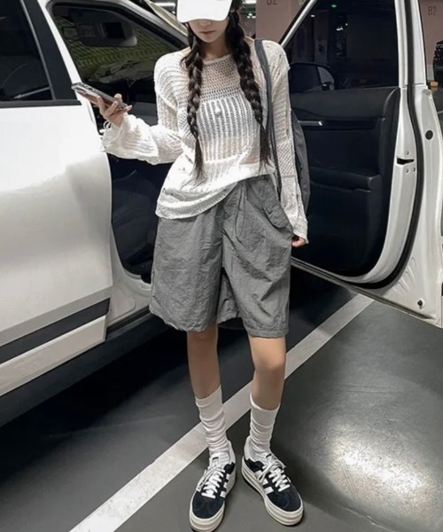 yuue' ( wear )(ユーイ)の「透かし編みダメージルーズニットトップス(ニット/セーター・レディース・ホワイト/ブラック・FREE)」の13枚目の写真