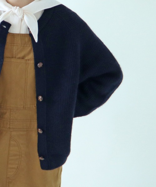 PAR ICI(パーリッシィ)の「BRITISH WOOL 片畦ニットカーディガン(カーディガン/ボレロ・レディース・ネイビー/オレンジ/ホワイト/グリーン/ブルー・FREE)」の21枚目の写真