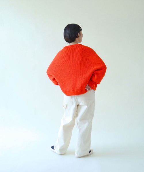 PAR ICI(パーリッシィ)の「BRITISH WOOL 片畦ニットカーディガン(カーディガン/ボレロ・レディース・ネイビー/オレンジ/ホワイト/グリーン/ブルー・FREE)」の18枚目の写真