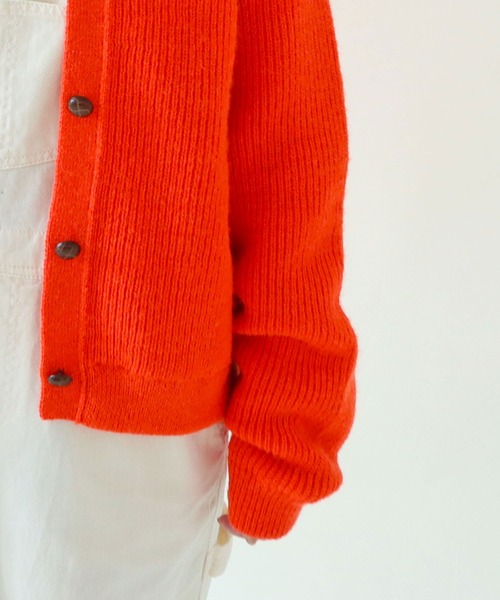 PAR ICI(パーリッシィ)の「BRITISH WOOL 片畦ニットカーディガン(カーディガン/ボレロ・レディース・ネイビー/オレンジ/ホワイト/グリーン/ブルー・FREE)」の14枚目の写真