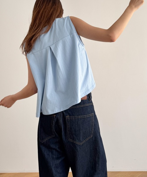 CANAL JEAN(キャナルジーン)の「El mar フレアタンクトップ(タンクトップ・レディース・ホワイト/ブラック/サックスブルー・ONE SIZE)」の3枚目の写真