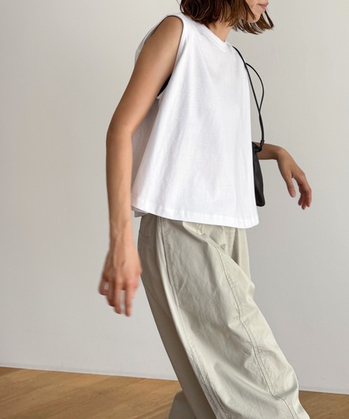 CANAL JEAN(キャナルジーン)の「El mar フレアタンクトップ(タンクトップ・レディース・ホワイト/ブラック/サックスブルー・ONE SIZE)」の4枚目の写真