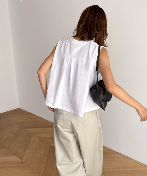CANAL JEAN(キャナルジーン)の「El mar フレアタンクトップ(タンクトップ・レディース・ホワイト/ブラック/サックスブルー・ONE SIZE)」の5枚目の写真