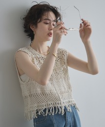 torici 鍵編みベスト 白 2025年最新】torici ベストの人気アイテム - メルカリ