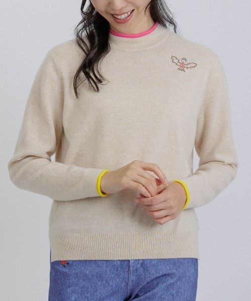 カシミヤ100％ポイントカラーニット（ニット/セーター）｜STUDIO