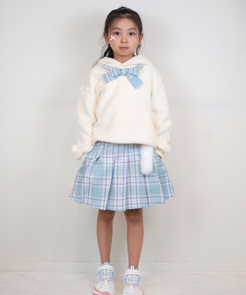 FARMY（ファーミー）の「ﾘﾎﾞﾝﾂｷﾊﾟｰｶｰ（パーカー・キッズ・ブラック/ホワイト・150cm/140cm/130cm/120cm）」の6枚目の写真