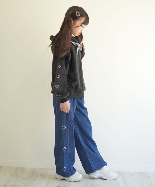 FARMY（ファーミー）の「ﾘﾎﾞﾝﾂｷﾊﾟｰｶｰ（パーカー・キッズ・ブラック/ホワイト・150cm/140cm/130cm/120cm）」の9枚目の写真