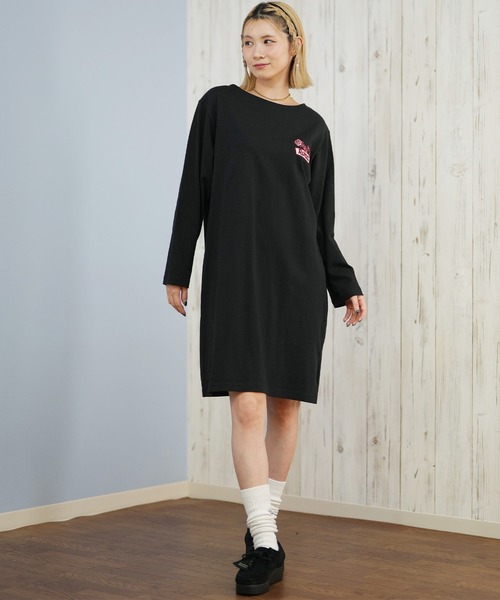 RVCA（ルーカ）の「RVCA/ルーカ Tシャツワンピース バックプリントTシャツ BF044-350（ワンピース・レディース・ホワイト/ブラック・M）」の2枚目の写真