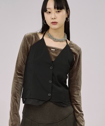 Ezick | Holter neck ピンストライプビスチェ/setup対応(キャミソール)