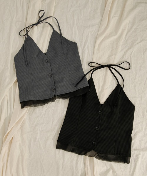 セール】Holter neck ピンストライプビスチェ/setup対応