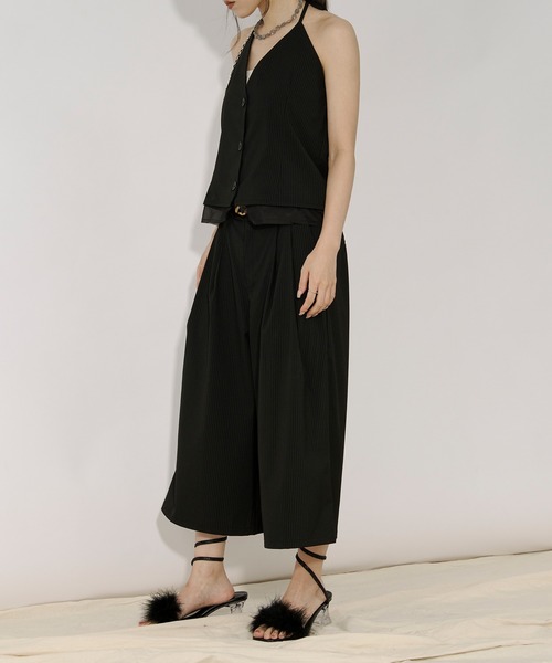 Ezick（エジック）の「Holter neck ピンストライプビスチェ/setup対応（キャミソール・レディース・グレー/ブラック・FREE）」の19枚目の写真