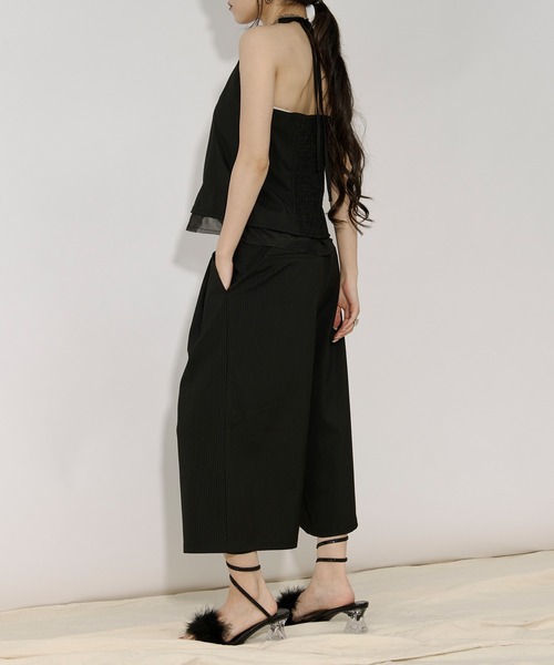 Ezick（エジック）の「Holter neck ピンストライプビスチェ/setup対応（キャミソール・レディース・グレー/ブラック・FREE）」の20枚目の写真