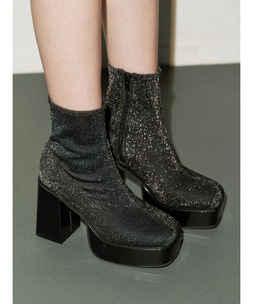 EVRIS（エヴリス）の「スリムチャンキーブーツ（ブーツ・レディース・その他1/ブラック・SMALL/MEDIUM/LARGE）」の3枚目の写真