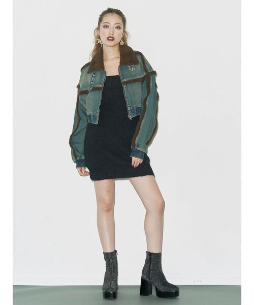 EVRIS（エヴリス）の「スリムチャンキーブーツ（ブーツ・レディース・その他1/ブラック・SMALL/MEDIUM/LARGE）」の6枚目の写真