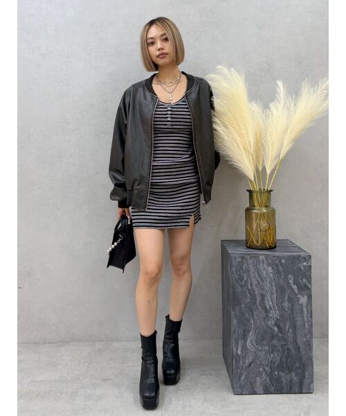 EVRIS（エヴリス）の「スリムチャンキーブーツ（ブーツ・レディース・その他1/ブラック・SMALL/MEDIUM/LARGE）」の14枚目の写真