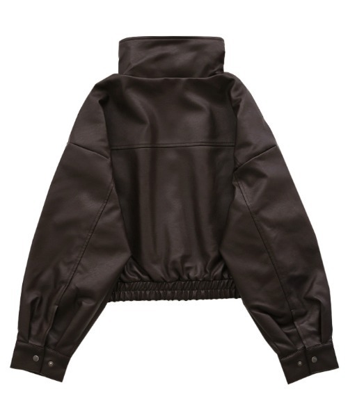 セール】フェイクレザーショートブルゾン（ブルゾン）｜select MOCA