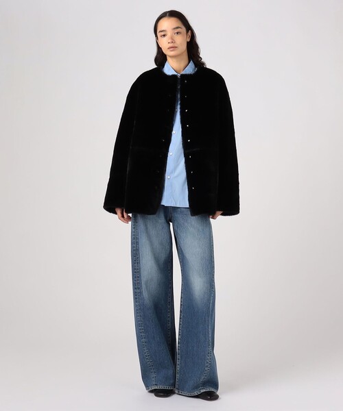 MACPHEEフェイクムートン リバーシブルショートコート フェイクムートン リバーシブルショートコート（ノーカラーコート