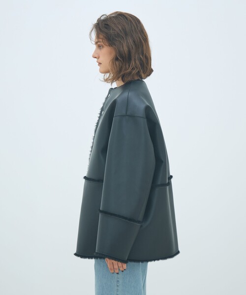 MACPHEEフェイクムートン リバーシブルショートコート フェイクムートン リバーシブルショートコート（ノーカラー