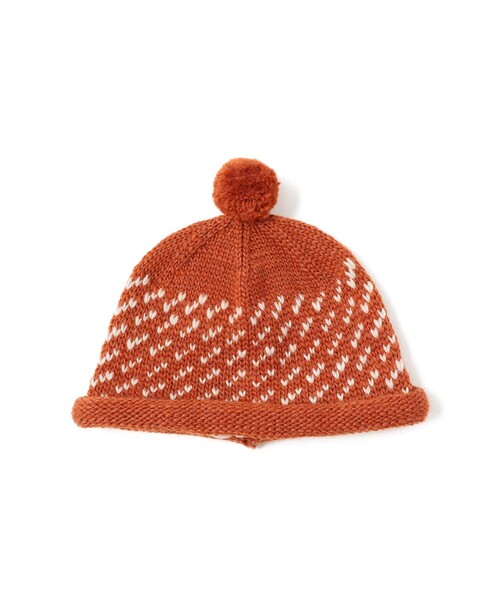 BEAMS BOY(ビームスボーイ)の「【別注】cableami / ウール ジャカード ワッチキャップ(ニットキャップ/ビーニー・レディース・ダークブラウン/オレンジ/ネイビー・ONE SIZE)」の3枚目の写真