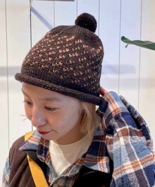 BEAMS BOY(ビームスボーイ)の「【別注】cableami / ウール ジャカード ワッチキャップ(ニットキャップ/ビーニー・レディース・ダークブラウン/オレンジ/ネイビー・ONE SIZE)」の8枚目の写真