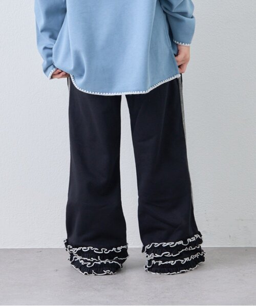 CIAOPANIC TYPY（チャオパニックティピー）の「【WEB限定】KIDS《ジュニアサイズあり》裾フリル配色ステッチスウェットパンツ（スウェットパンツ・キッズ・グレー/ブルー/ブラック・150/130/110）」の8枚目の写真