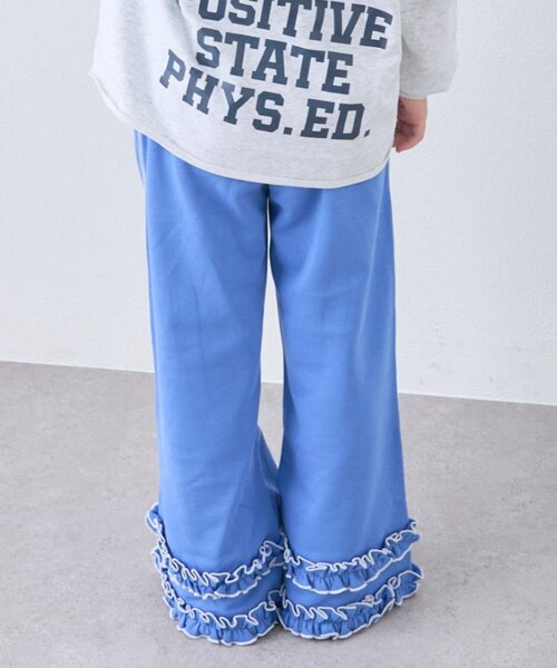 CIAOPANIC TYPY（チャオパニックティピー）の「【WEB限定】KIDS《ジュニアサイズあり》裾フリル配色ステッチスウェットパンツ（スウェットパンツ・キッズ・グレー/ブルー/ブラック・150/130/110）」の11枚目の写真
