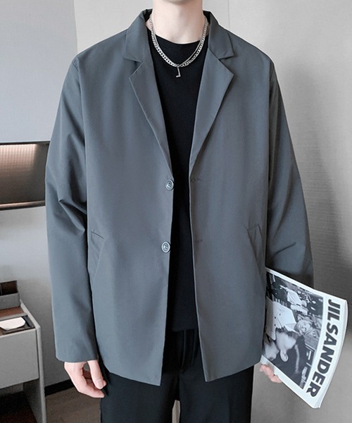 JOHNNY WOLF（ジョニーウルフ）の「GAWAIN ルーズ テーラードジャケット（テーラードジャケット・メンズ・グレー/ブラック・S/L/M）」の2枚目の写真