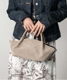 【LORISTELLA】レザーハンドルスエードハンドバッグ(Q56472)