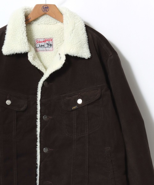 Lee（リー）の「Lee/リー DENIM  CORDUROY BOA STORM RIDER JACKET/オーバーサイズ 裏ボア デニム コーデュロイ ストームライダージャケット/レディース メンズ（デニムジャケット・メンズ・ブラック系その他/ブラウン系その他/インディゴブルー/ワンウォッシュ・M/XL/L）」の3枚目の写真