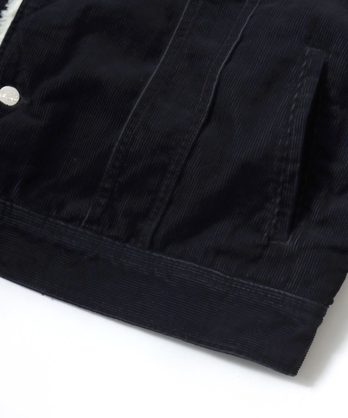 Lee（リー）の「Lee/リー DENIM  CORDUROY BOA STORM RIDER JACKET/オーバーサイズ 裏ボア デニム コーデュロイ ストームライダージャケット/レディース メンズ（デニムジャケット・メンズ・ブラック系その他/ブラウン系その他/インディゴブルー/ワンウォッシュ・M/XL/L）」の17枚目の写真