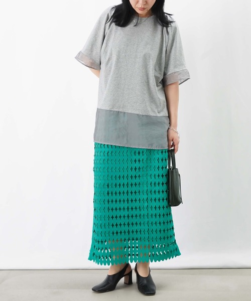 スカート Luca stitch tops LADY LUCK LUCA スカート LC/LLL 配色ステッチリメイク風